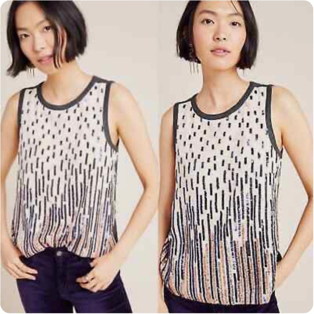 NWT Anthropologie Tiny Auberte Sequin Tank Top – Statement Piece ✨